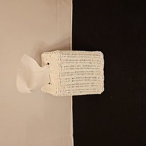 White Wicker Tissue Holder
